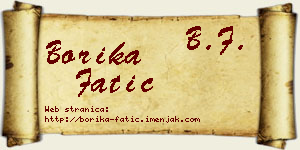 Borika Fatić vizit kartica